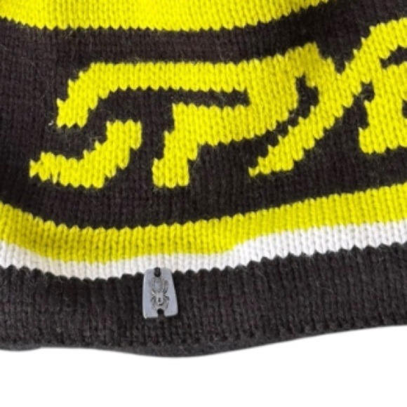 NWT Spyder Black and Yellow Beanie Unisex Spyder Ski Hat - Picture 3 of 7
